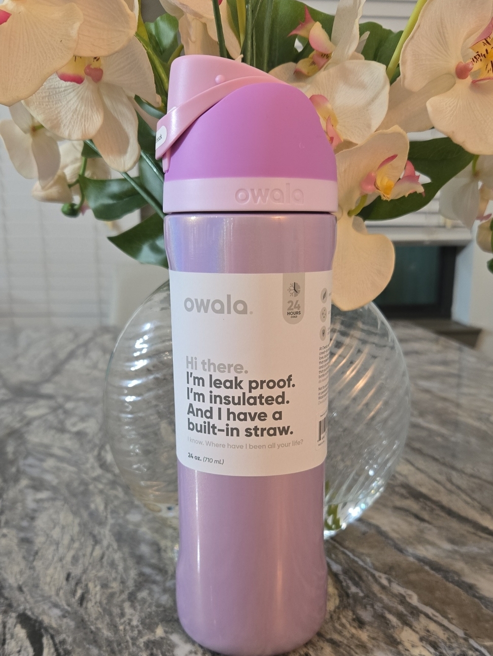 Owala Insulated Water Bottle - Lavender Pink 24oz